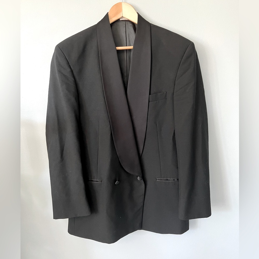 Neil Allyn 39R Black Tuxedo Jacket Blazer Solid 100% Wool